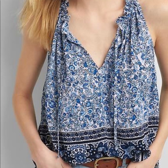 Blue Printed Tunic Top - Picture 1 of 3